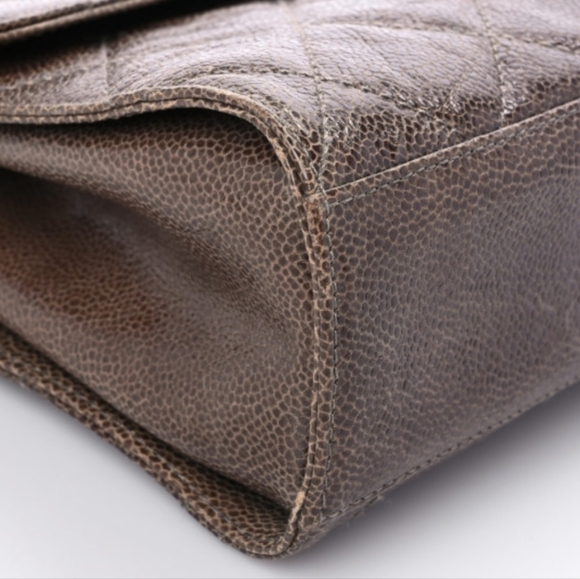 authentic CHANEL Crumpled Grained Calfskin Medium CC Crave Flap Brown - Picture 8 of 9